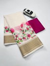 MG 599 Linen With Gold Jari Online Border Printed Saree Wholesale